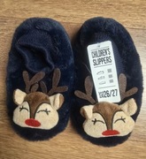 Kapcie granatowe Renifer święta prezent 26 - 27