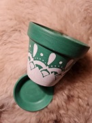 Ręcznie malowana doniczka terakota