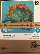 Ekopuzzle dwuelementowe Dinozaury i ich dzieci Muduko