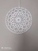 Ozdoba na ścianę/ okno - serwetka w obręczy