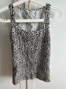 Bluzka tank top na ramiączka Basic T-shirt w panterkę STRADIVARIUS r. 36 S