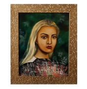 Portret, "Łąkowa dziewczyna", ręcznie malowany, farby olejne na płótnie