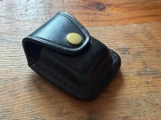 Skórzane etui do zapalniczki Zippo, czarna skóra, uchwyt do paska