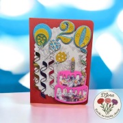 Kartka urodzinowa nr 4 – kolorowy tort shaker, DJora