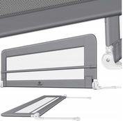 Barierka ochronna do łóżka dziecięcego 150 cm jasnoszara