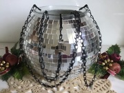 Dekoracyjna Wisząca Donica w kształcie kuli dyskotekowej 20x22x75 cm