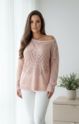 Ażurowy sweterek River Island 38 10 pudrowy róż