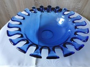 Patera owocarka szkło w kolorze kobaltowym 