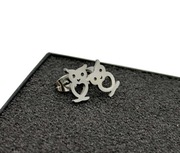 Kolczyki srebrne sówki wkrętki 1cm stal chirurgiczna