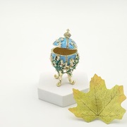 Jajko jajo faberge pojemniki szkatułka niebieskie styl wiktoriański