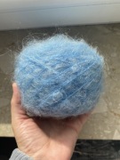 Włóczka niebieski moher vintage wełna na poliamidu