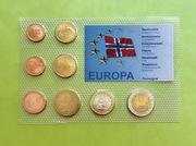 Norwegia zestaw próbnych monet Euro