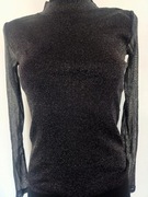 Czarna bluzka srebrna nitka top