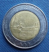 Moneta Włochy 500 lirów 1995