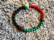 Bransoletka z kolorowych koralików 18 cm rękodzieło