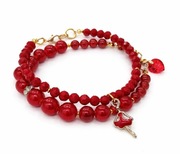 Bransoletki czerwone złote cudne kamienie