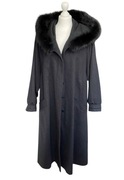 Wełniany płaszcz z dodatkiem alpaki F. Bauer, z kapturem, L/XL