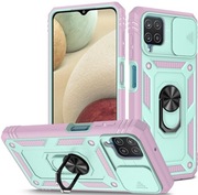 Różowo miętowe ochronne etui na telefon Case do iPhone 15 z podpórką 