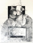 TOMASZ SĘTOWSKI "Pocałunek" akwaforta, 39 x 31 cm