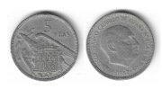 H01 Hiszpania 5 ptas 1957 Franco