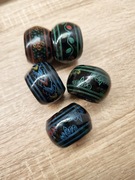 Stare piękne drewniane czarne malowane ręcznie obrączki na serwetki vintage