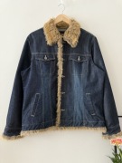 Cecil kurtka z Futerkiem denim Vintage retro Y2K jeans XL