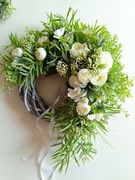 Wianek na drzwi wieniec kwiatowy,wiklinowy wianek,dekoracja na wesele ślub 