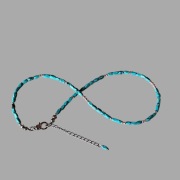 Naszyjnik z naturalnego turkusu i srebra " Błękitna Moc"