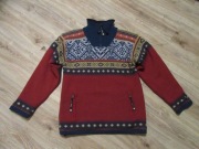 NOR WEAR norweski sweter męski ciepły na podszewce 100% wełna _ S