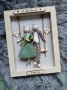 Ramka na rocznicę ślubu makrama rubinowe gody pamiątka rocznicy ślubu