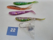 Gumy jaskolki 6 cm.- zestaw 4 szt. + glowka jig jako gratis !