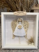 Anioł Stróż na Komunię, dla dziewczynki, z modlitwą, duży, od ręki