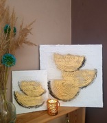 Zestaw obrazów do salonu ZŁOTE 