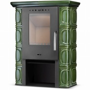 Piec kominek kaflowy koza ELDUR wkład kominkowy zielony ECO Design 2022