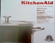 Garnek z pokrywką KitchenAid 24cm 6 litrów emaliowany