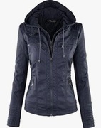 Kurtka damska, ramoneska ze sztucznej skóry motocyklowa przejściowa Xxl