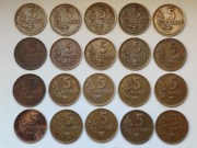 5 groszy 1949 Bazylea Zestaw 20 sztuk 