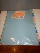 Nowe plastykowe przekładki A4 10 szt do segregatora w 5 kolorach