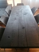 Opalany stół dębowy do jadalni, salonu, loft