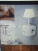 8 w 1 ladowarki usb, kontakty i lampka nocna