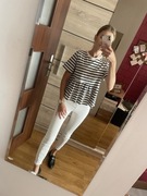 Bluzka z baskinką w paski Zara r. S