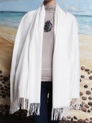 Cashmere Kaszmir**Śnieżny Biały Szal*Miękki Nowy Elegancki