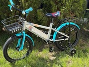 ROWEREK 16 CALI  DLA CHŁOPCA SUMENGQI SZREBNY ZE BŁOTNIKAMI I KOSZYKIEM 