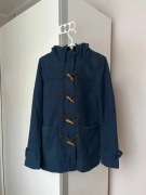 Granatowa kurtka płaszcz vintage z kapturem