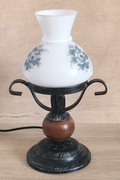 Lampa stołowa rustykalna z kloszem ręcznie malowanym