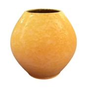 żółty, ceramiczny wazon Gramann Keramik, Niemcy, lata 70.