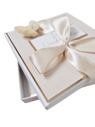 Kartka w pudełku ślub ślubna wesele boho beż beżowa suszone kwiaty