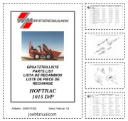 WEIDEMANN 1015 DP Wheel Loader Parts Catalog Katalog części