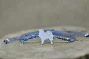 Samojed - bransoletka z psem, srebro 925