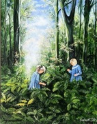 Obraz ręcznie malowany 30/40 cm. Oprawiony 